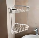 Repisa Esquinero Para Baño/ducha Metalica Dos Niveles Acra 