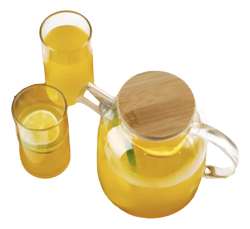 Tetera De Vidrio Con Tapa En Madera Acra