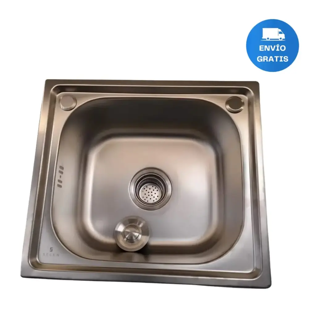 pileta simple cocina acero 201 con válvula