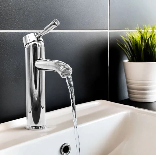 Canilla/monocomando/griferia Pico Curvo Alta Para Baño Acra 