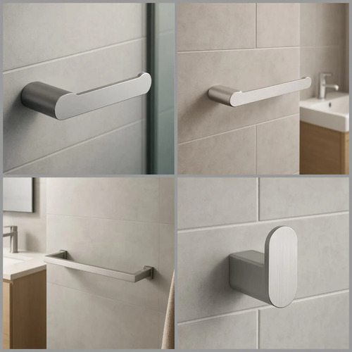Combo Kit De Accesorios Para Baño Brushed Niquel Fv Acra