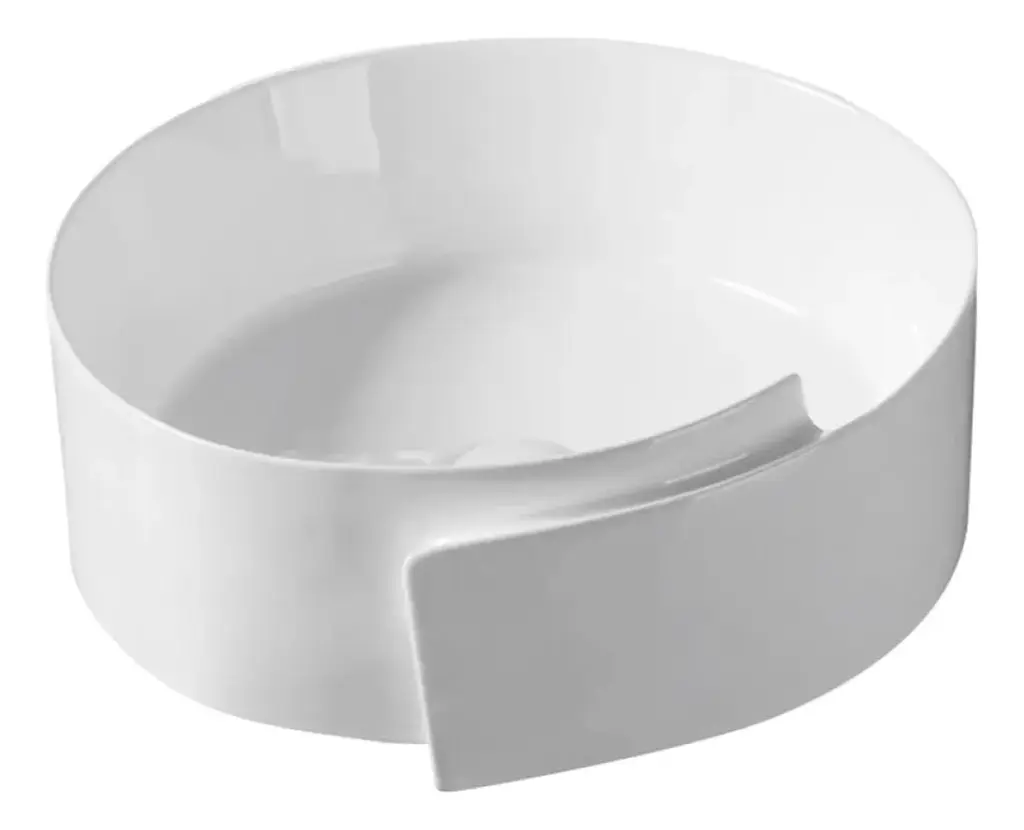 Bacha Pileta De Apoyo Redonda Para Baño Blanco Brillo Acra