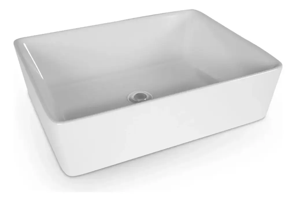 Bacha Pileta Rectangular Loza De Baño Para Apoyar Acra
