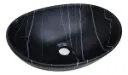 Bacha Pileta De Apoyo Para Baño Negra Mate Veteada Acra