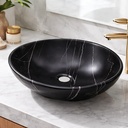 Bacha Pileta De Apoyo Para Baño Negra Mate Veteada Acra
