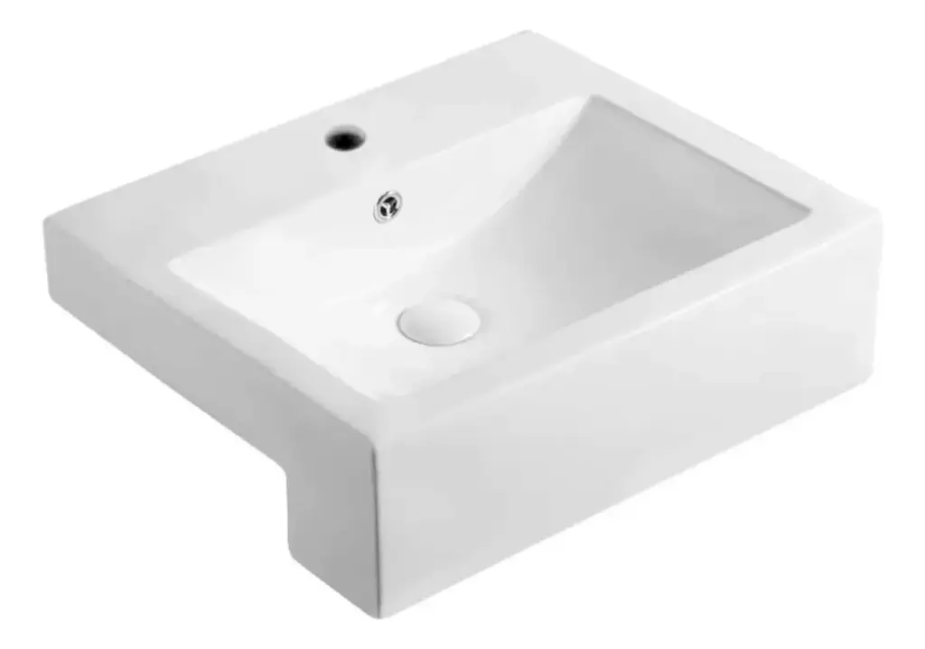Bacha Pileta Para Baño De Empotrar Semi Encastre Blanca Acra