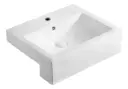Bacha Pileta Para Baño De Empotrar Semi Encastre Blanca Acra