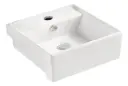 Bacha Pileta Baño Cuadrada De Sobreponer Loza Blanca Acra