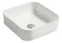 Bacha Pileta Cuadrada De Baño Blanca Loza Para Apoyo Acra