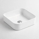Bacha Pileta Cuadrada De Baño Blanca Loza Para Apoyo Acra
