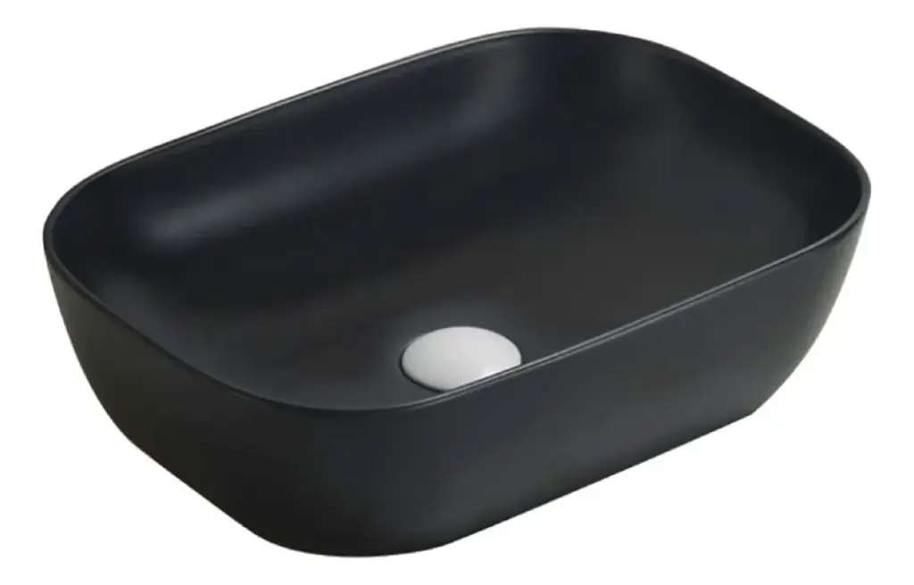 Bacha Pileta De Loza Para Baño De Apoyo Negra Mate Acra