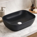 Bacha Pileta De Loza Para Baño De Apoyo Negra Mate Acra