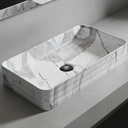 Bacha Pileta Rectangular De Apoyo Marmolada Para Baño Acra