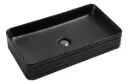 Bacha Pileta Rectangular De Apoyo Para Baño Negro Mate Acra