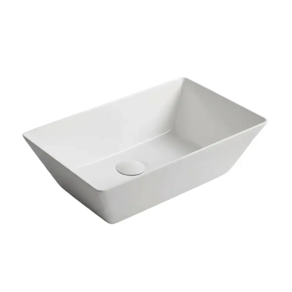 Bacha Pileta Embutida Blanca Con Desborde Para Baño Acra