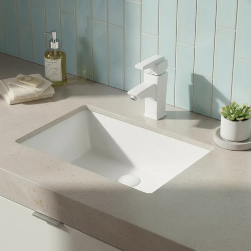 Bacha Pileta Embutida Blanca Con Desborde Para Baño Acra