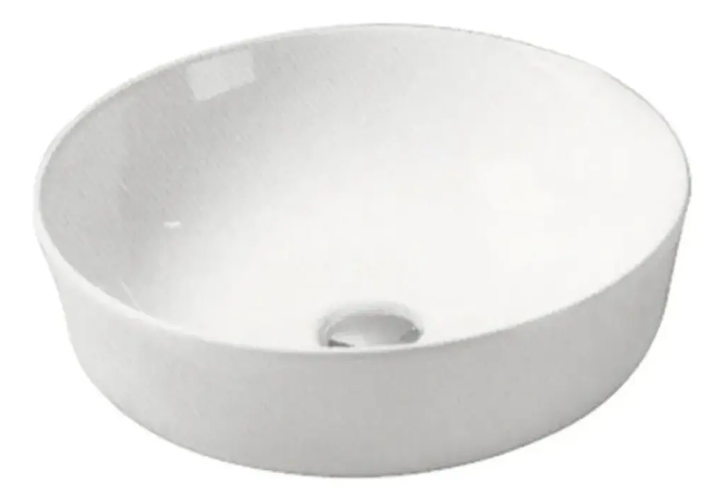 Bacha Pileta Circular Loza Blanca Para Apoyar De Baño Acra