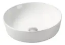 Bacha Pileta Circular Loza Blanca Para Apoyar De Baño Acra