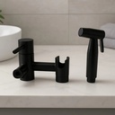 Ducha Higiénica Con Monocomando Negro Mate Acra