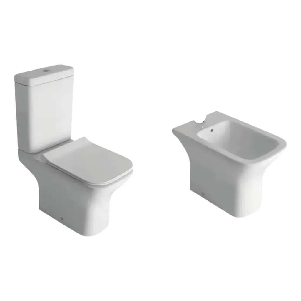 Juego Inodoro Con Mochila Y Tapa + Bidet Ferrum Temple Acra