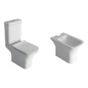 Juego Inodoro Con Mochila Y Tapa + Bidet Ferrum Temple Acra