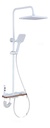 Barral Grifería Columna Blanco Pared Monocomando Ducha Mano