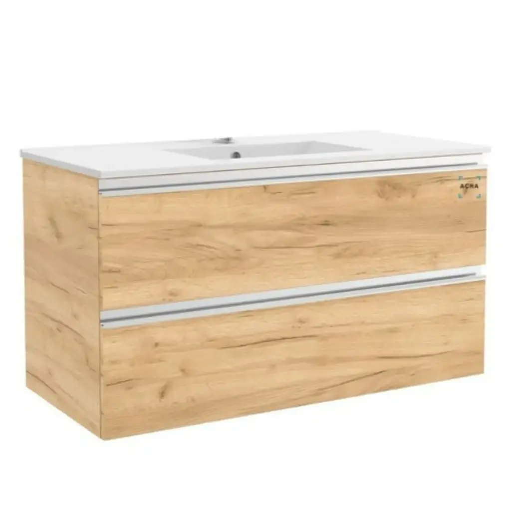 Mesada De Loza 80cm Con Mueble Aéreo Y Cajón Acra