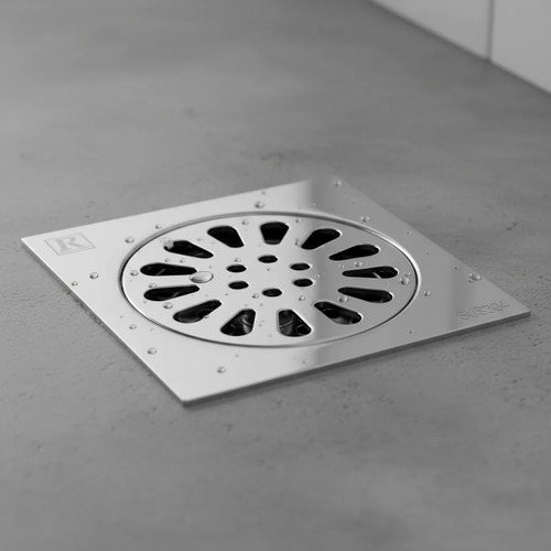 Rejilla Desagüe Para Baño Acero Cromado 10x10 Cm Acra