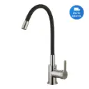 Monocomando De Mesada Pico Flex Negro Base Satinada Acra