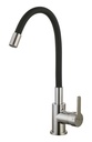 Monocomando De Mesada Pico Flex Negro Base Satinada Acra