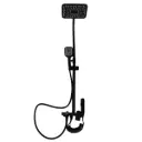 Barral Duchero Monocomando Columna Negro Mate Baño Acra