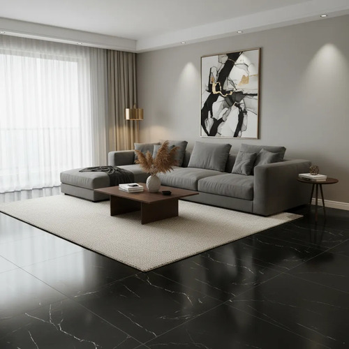 Cerámica Revestimiento Para Piso Pared Nero Bianco Pol Acra