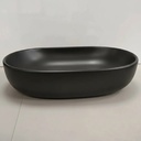 Bacha Pileta Ovalada De Apoyo Negro Mate De Baño Acra