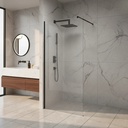 Mampara Para Baño Transparente 190x120 Perfil Negro Acra