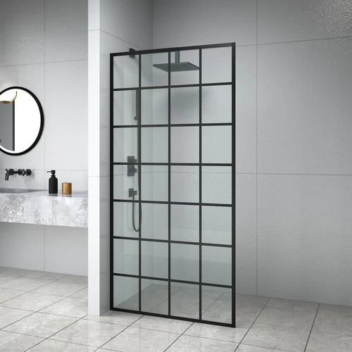 Mampara Para Baño Fija 190x120 Con Estructura Aluminio Acra