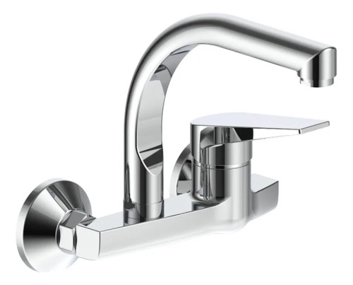 Monocomando Grifería Para Cocina Pico Curvo Cromo Acra