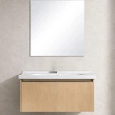 Mueble Aéreo Para Baño Con Bacha Y Espejo Alvar Beige Acra