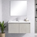 Mueble Aéreo Para Baño Elissa Con Bacha Y Espejo Gris Acra