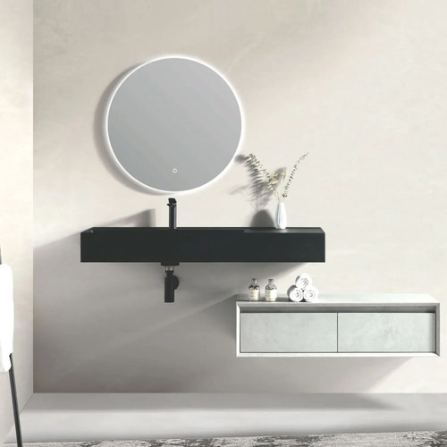 Mueble De Baño Aéreo Con Cajón Y Bacha Octop Gris Acra