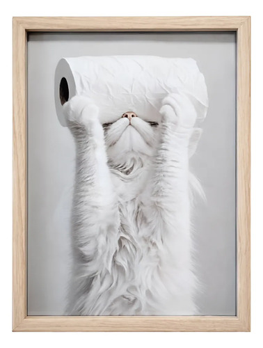 Cuadro Decorativo Para Baño Gato Acra