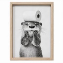 Cuadro Decorativo Para Baño Nutria Con Papel Higiénico Acra