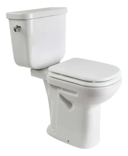 Inodoro Largo Espacio Bari Alto Blanco + Mochila Y Tapa Acra