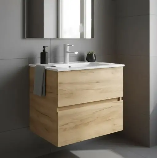 [MLU468999390] Bacha De 50cm + Mueble Mdf Con Cajón Y Patas Acra