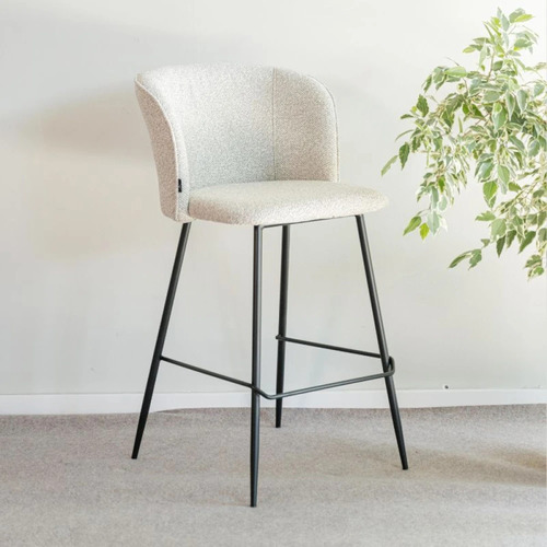 [MLU1004320596] Banco Bar Con Asiento Y Respaldo De Tela Selen