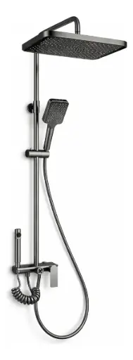 [MLU1038872256] Barral Columna De Ducha Con Roseta Y Teléfono Acero Inox