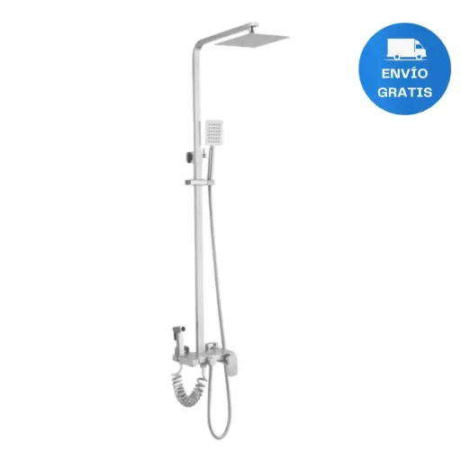[MLU691342618] Barral Duchero Columna Satinado Monocomando Baño Acra