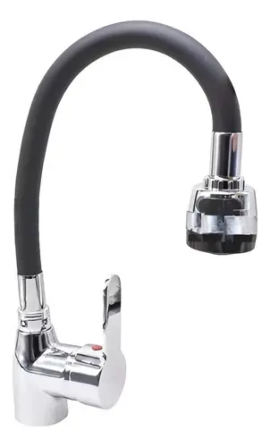 [MLU608702575] Canilla/grifería De Mesada Pico Flexible Negro+puntero Acra