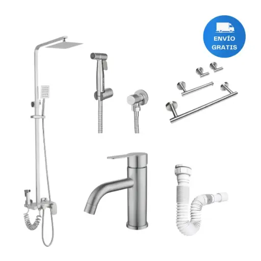 [MLU625595615] Combo De Griferia De Baño Satin Con Vàlvula De Regalo Acra  