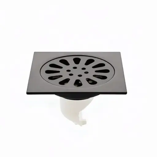 [MLU639129856] Desagüe Rejilla Ducha Baño 10x10 Acero Negro Mate Acra