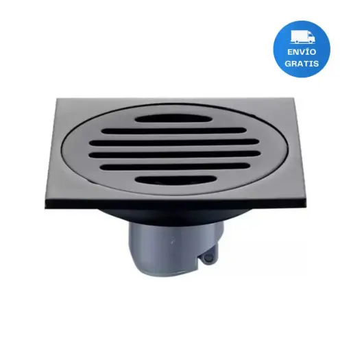 [MLU639129856] Desagüe Rejilla Ducha Baño 10x10 Acero Negro Mate Acra